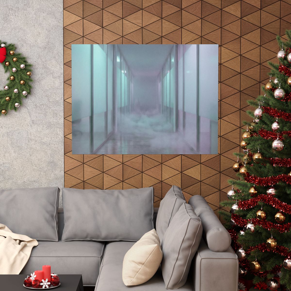 Matte Horizontal Posters - Liminal Corridor Fog Art Print......