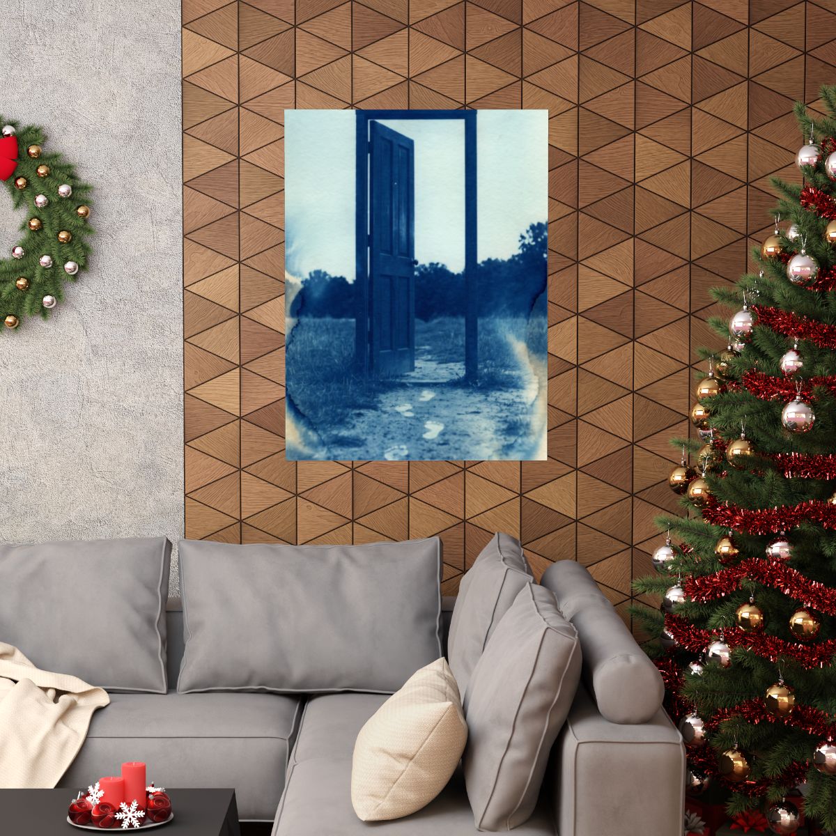 Matte Vertical Poster - Cyanotype Gate (8×10 & 36×54) |...