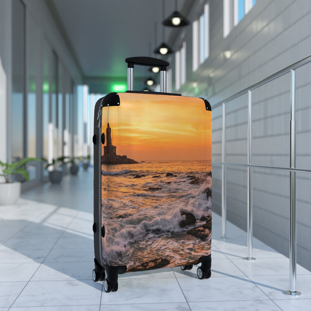 Suitcase - Sunset Shoreline Rolling Suitcase | Echovira...