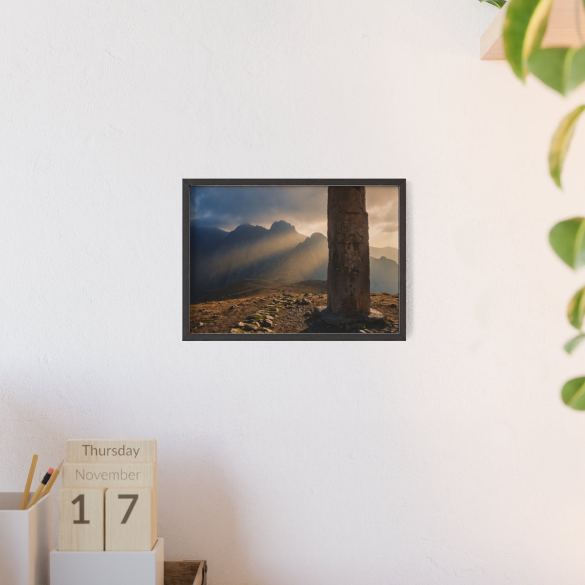 Wooden Frame Poster - Majestic Peak