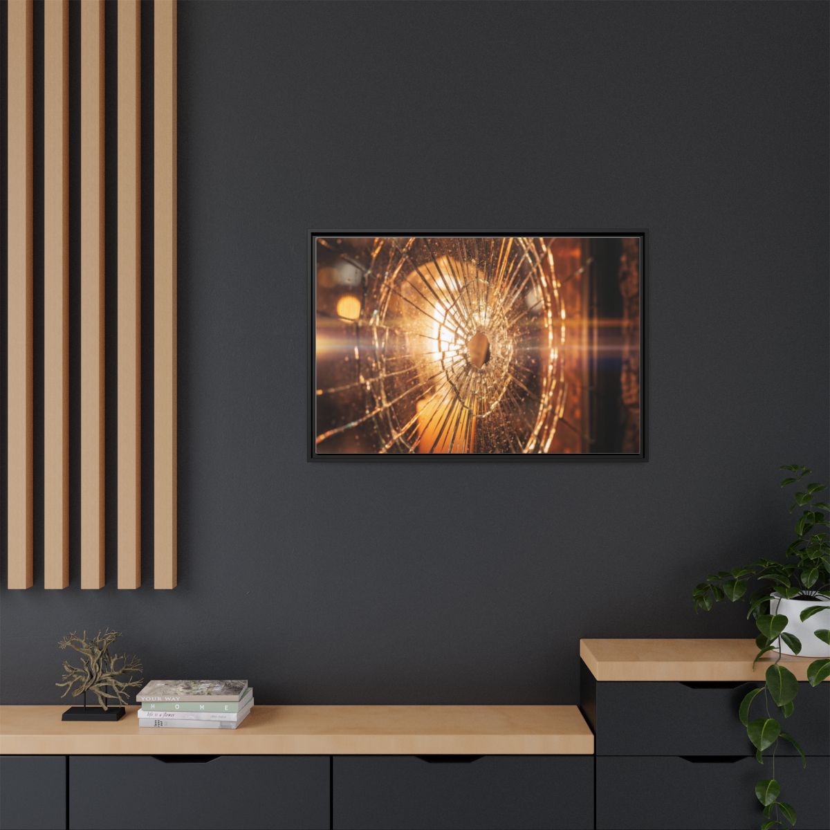 Framed Matte Canvas - Amber Glow — Black / 1.25"