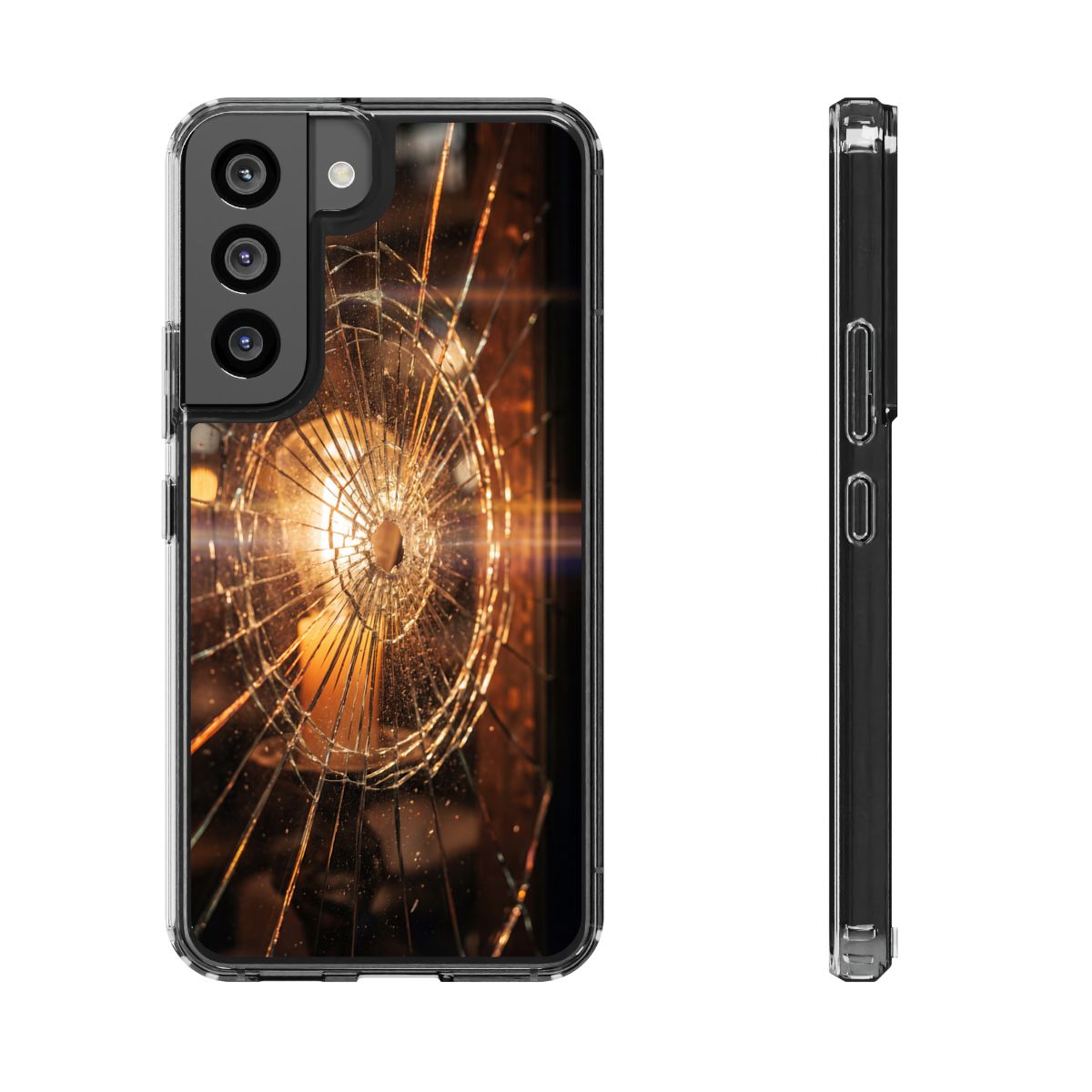 Clear Impact-Resistant Case - Fractured Glow