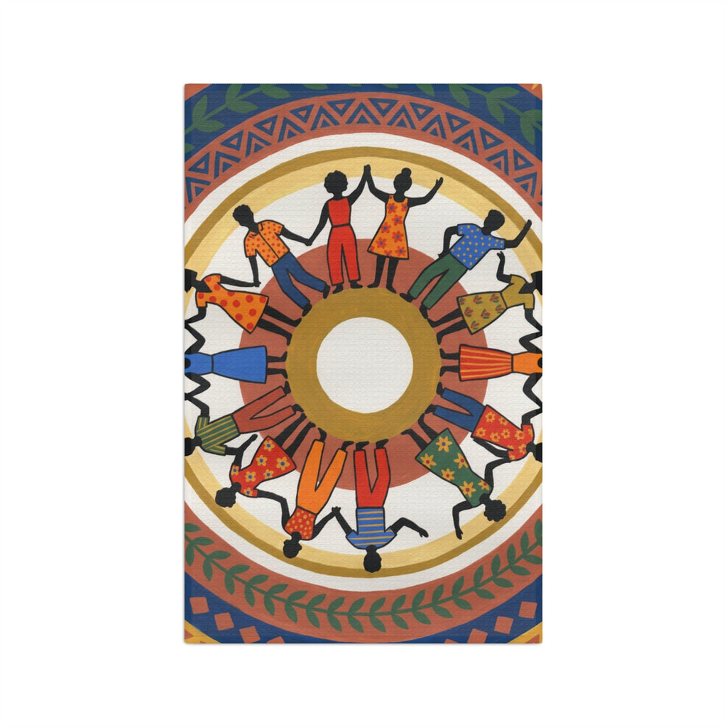 Microfiber Tea Towel - Unity Mandala Folk Art | Echovira...