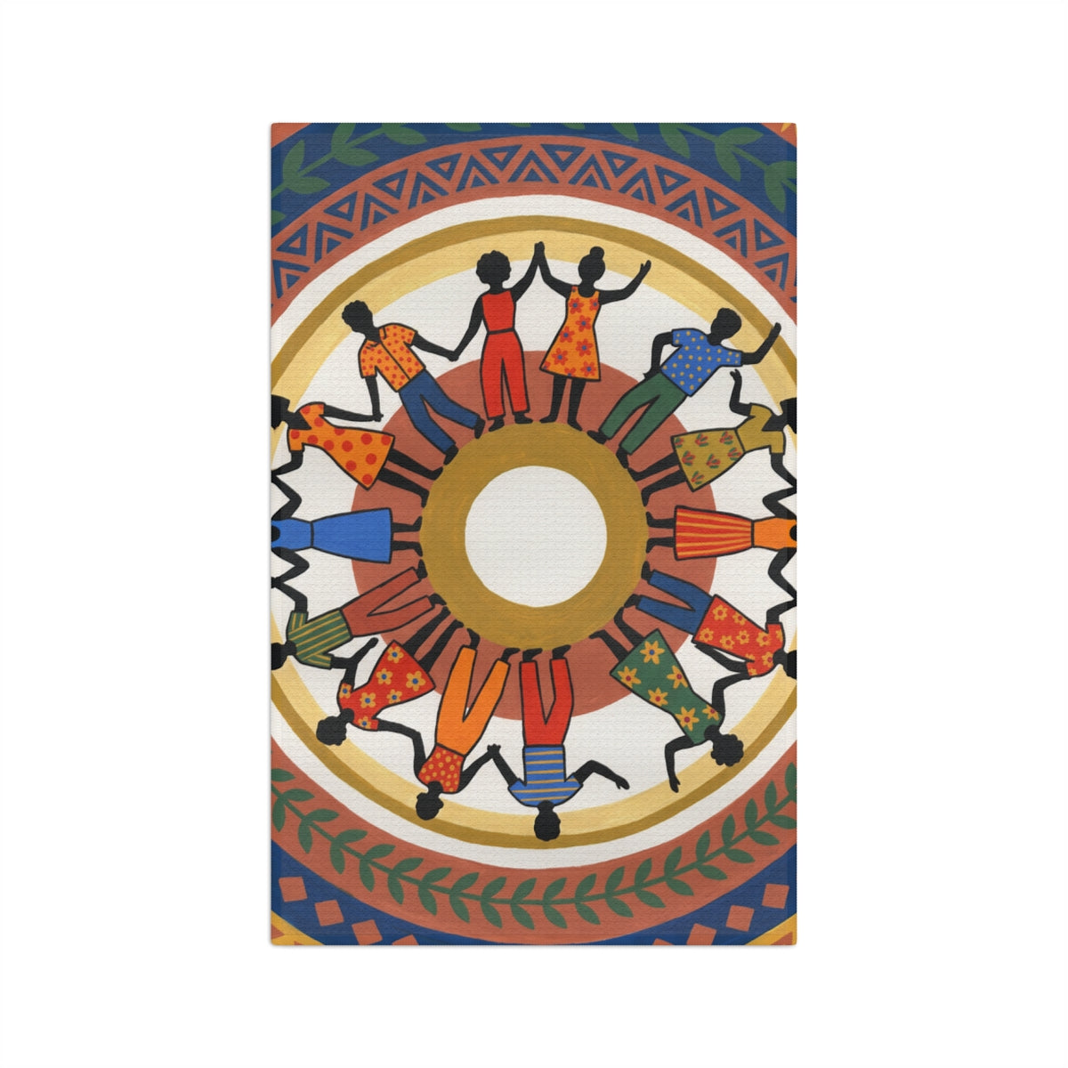 Microfiber Tea Towel - Unity Mandala Folk Art | Echovira...