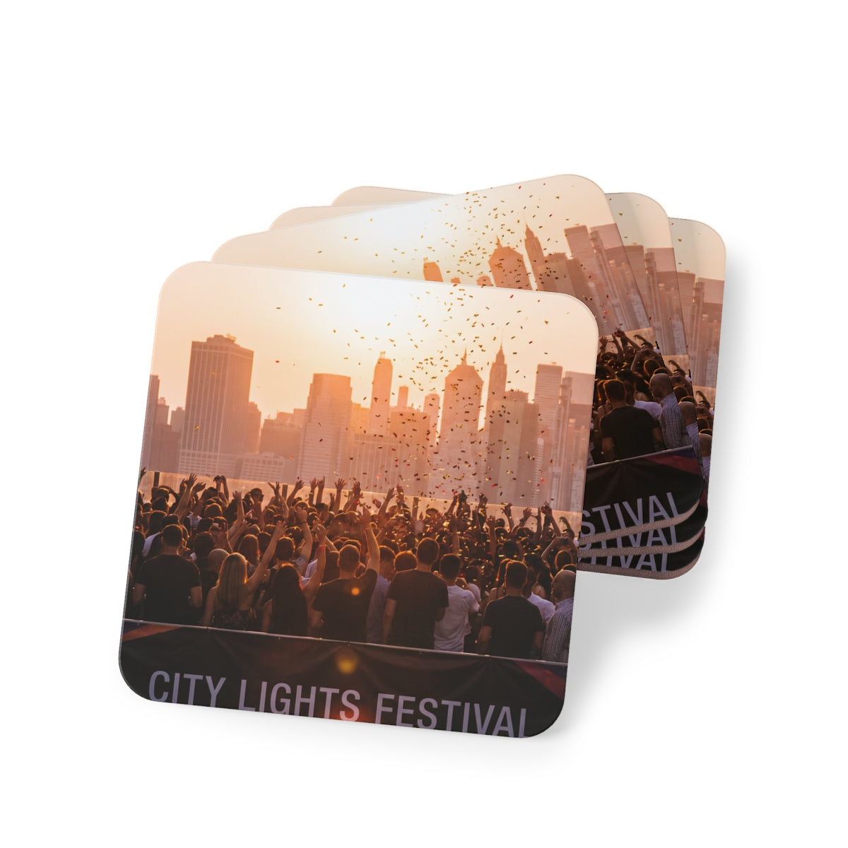 Coasters - City Lights Festival (1 & 4 pcs) | Echovira...