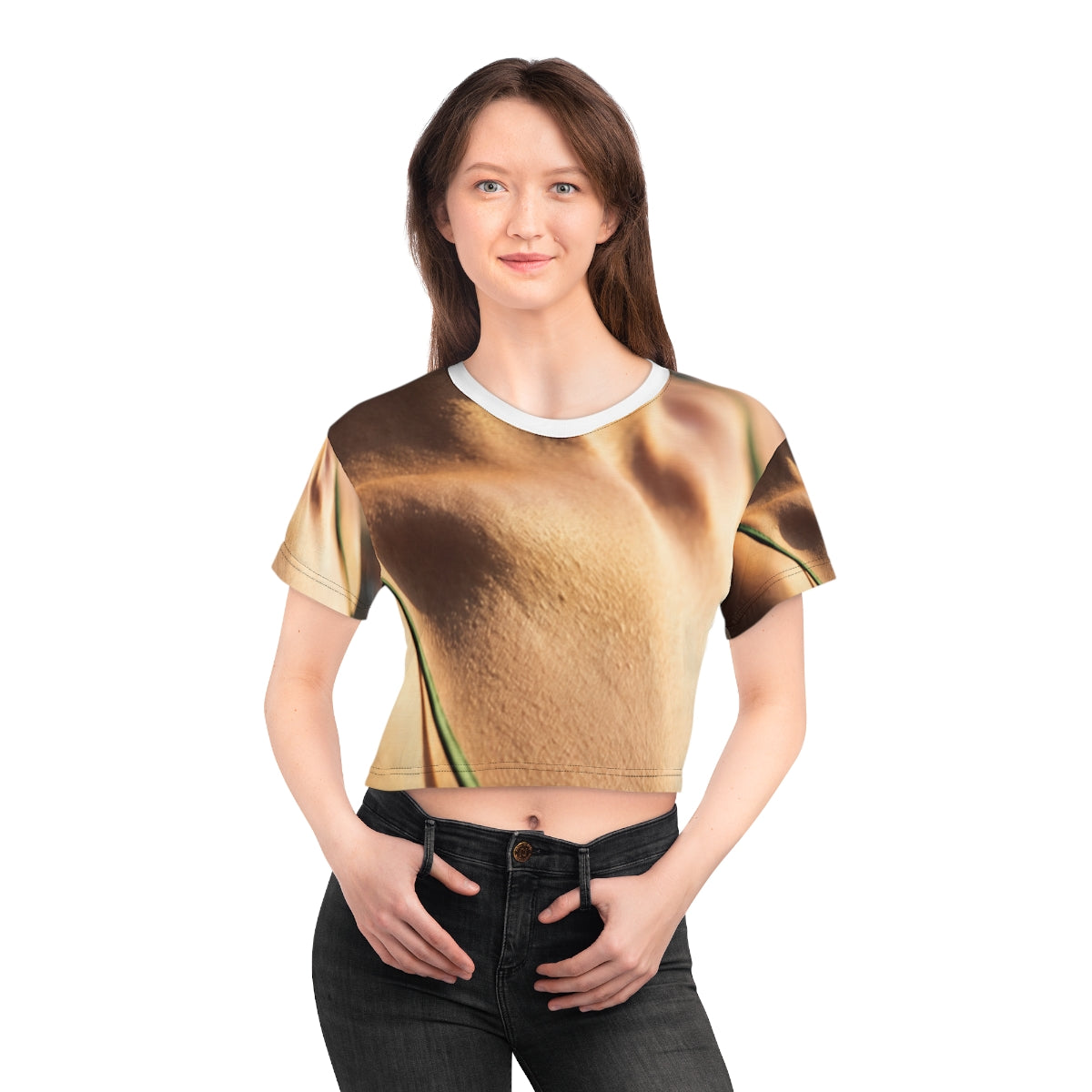 Golden Hour Crop Tee - Cozy Emerald Sunset | Echovira...