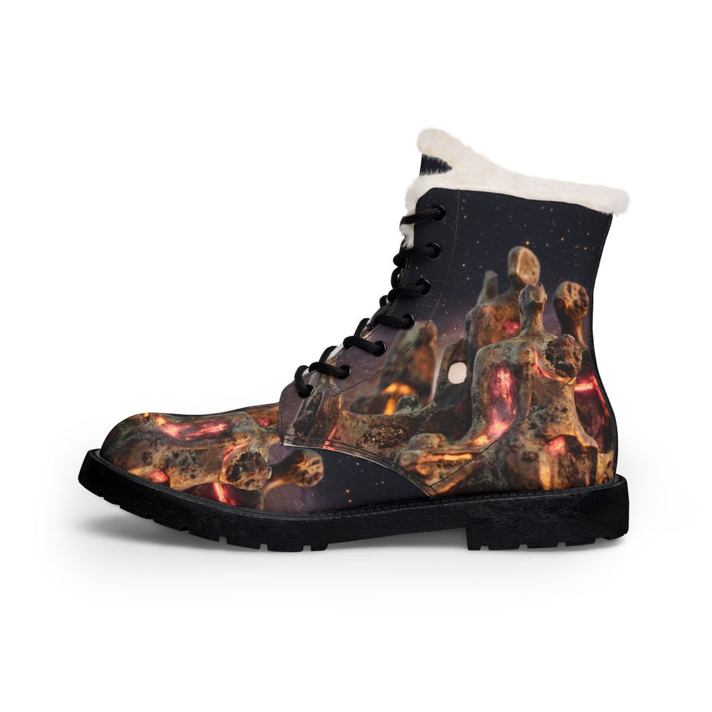 Cosmic Sentinels Men's Fur Leather Boots
