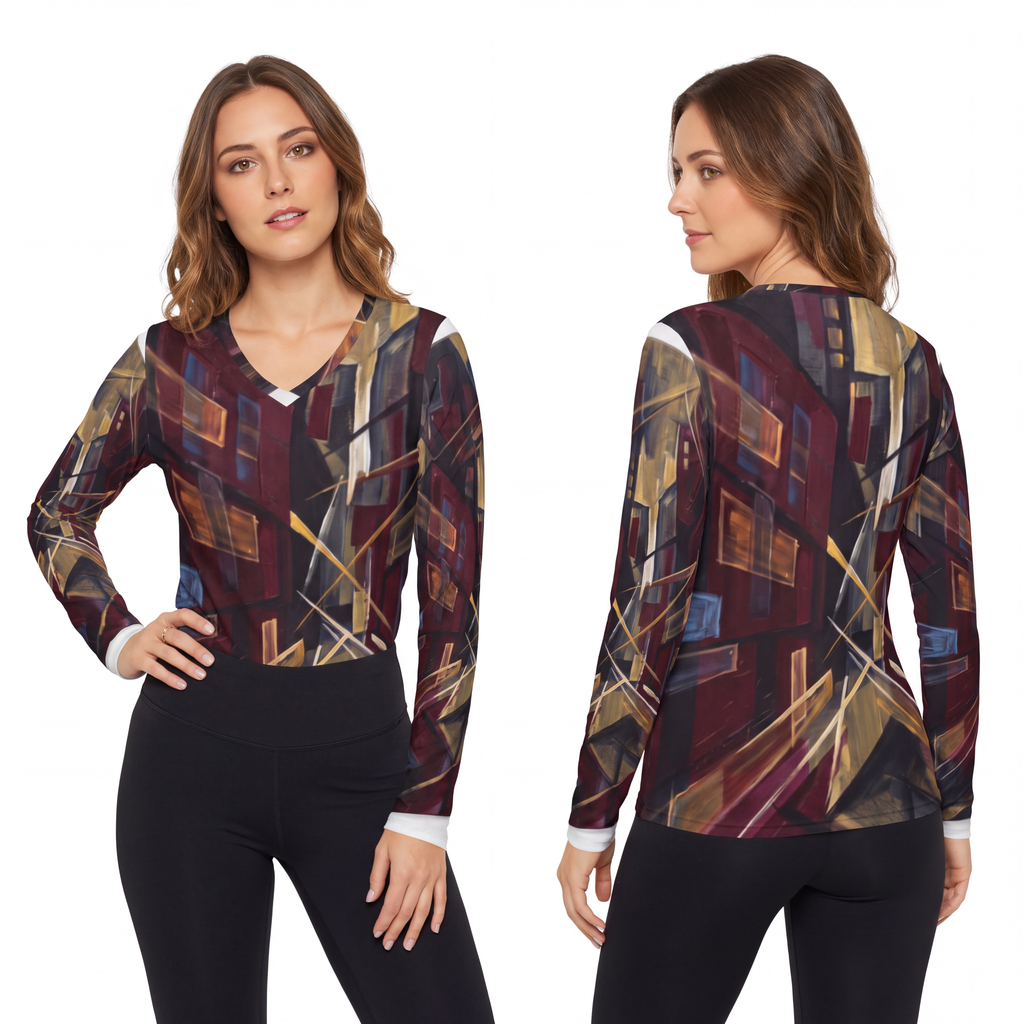 Women's Long Sleeve V-neck Shirt - Urban Perspective |...