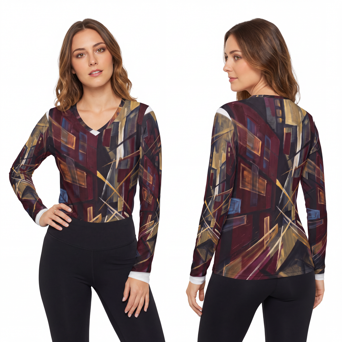 Women's Long Sleeve V-neck Shirt - Urban Perspective |...