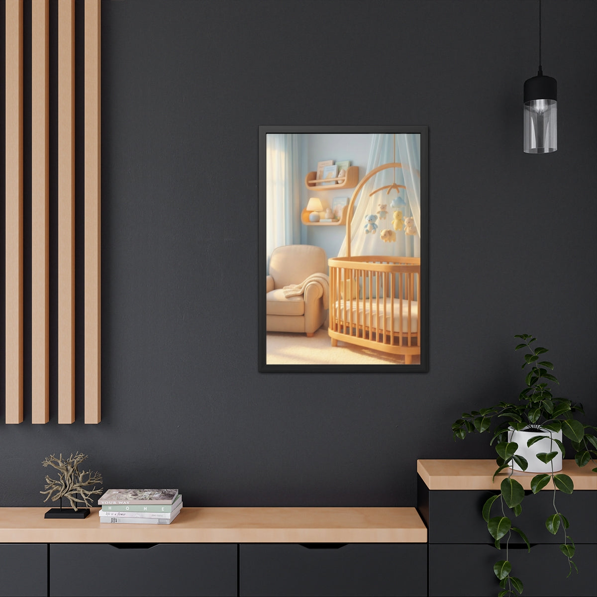 Framed Posters - Dreamy Serene Nursery Art — Portrait (8×12...