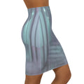 Women's Mid-Waist Pencil Skirt - Liminal Corridor Fog Art......