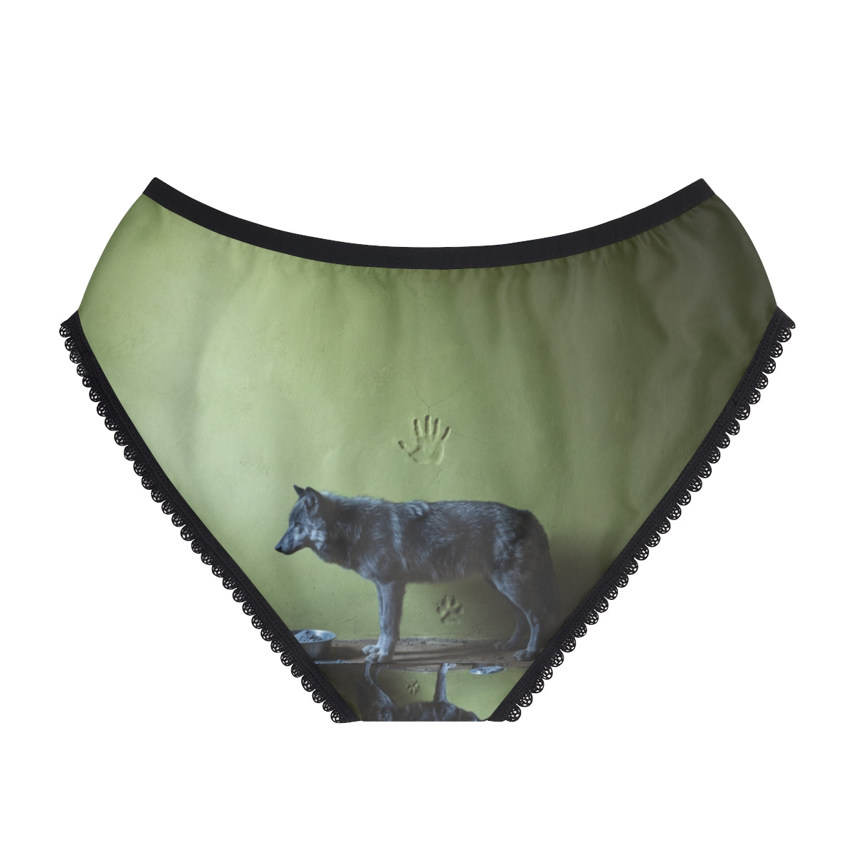 Women's Briefs with Moody Wolf Wildlife Art