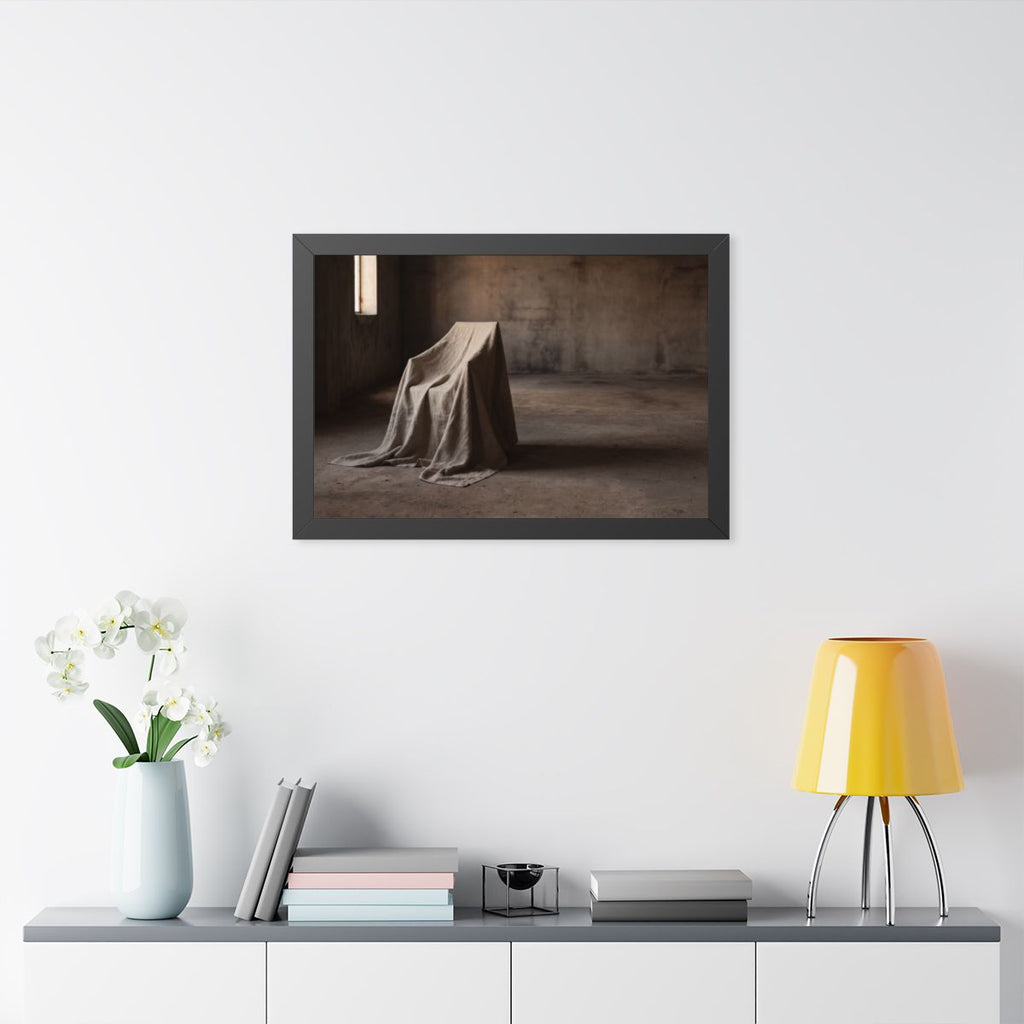 Framed Horizontal Poster - Draped Silence Still Life Art......