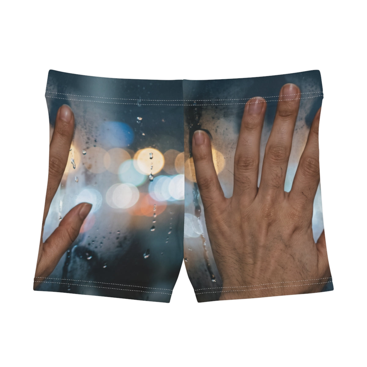 Women's Shorts with Rainy Night City Art