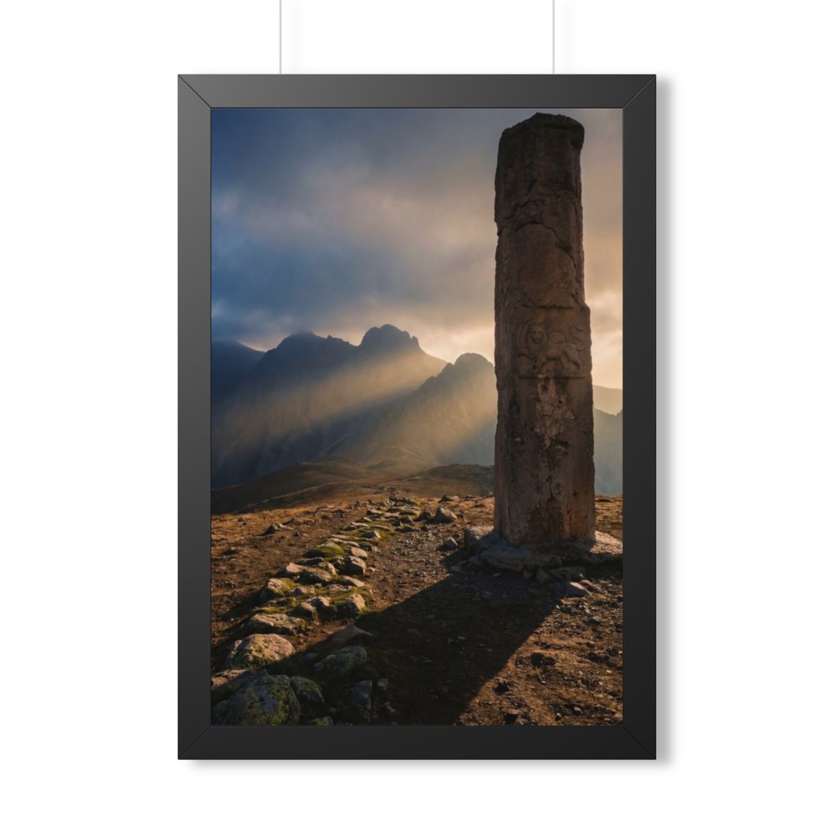 Framed Vertical Poster - Mystic Monolith Ancient Persian......