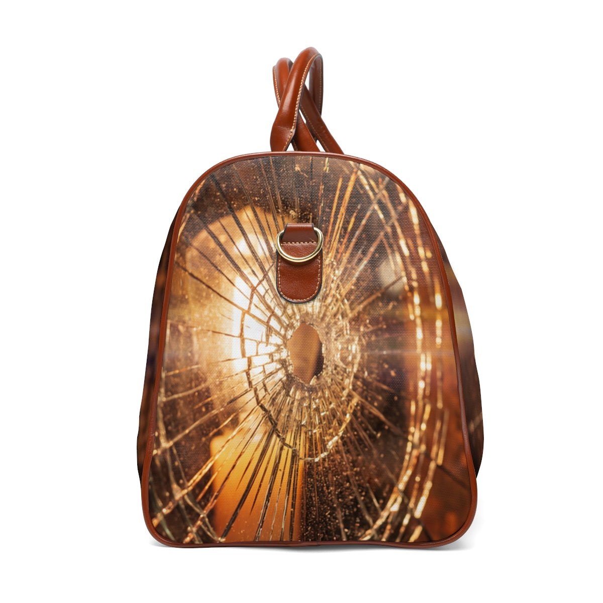 Waterproof Travel Bag - Shattered Amber Glass Art | Echovira...