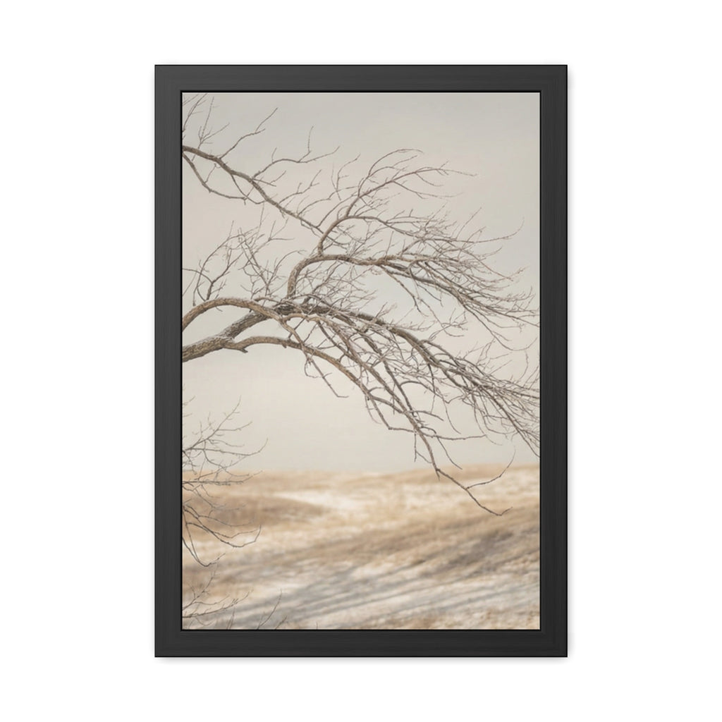 Framed Poster - Minimalist Winter Tree — Portrait