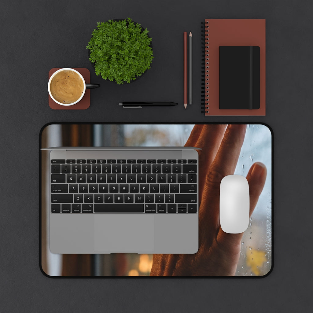 Desk Mat - Autumn Rain Window Haven | Echovira Gallery