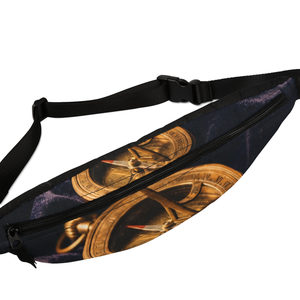 Vintage Brass Sundial Compass Fanny Pack