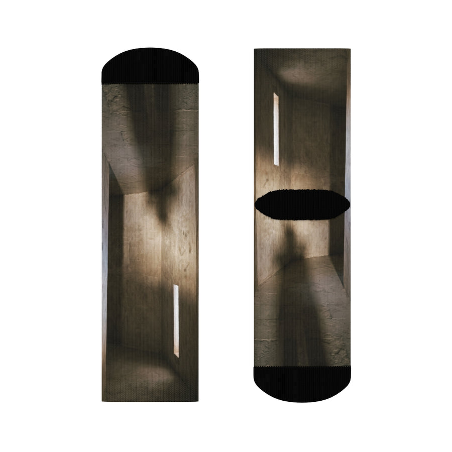 Crew Socks - Shadows of the Citadel moody architectural print
