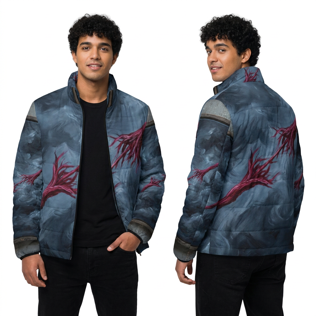 Men's Crimson Cord Puffer Jacket