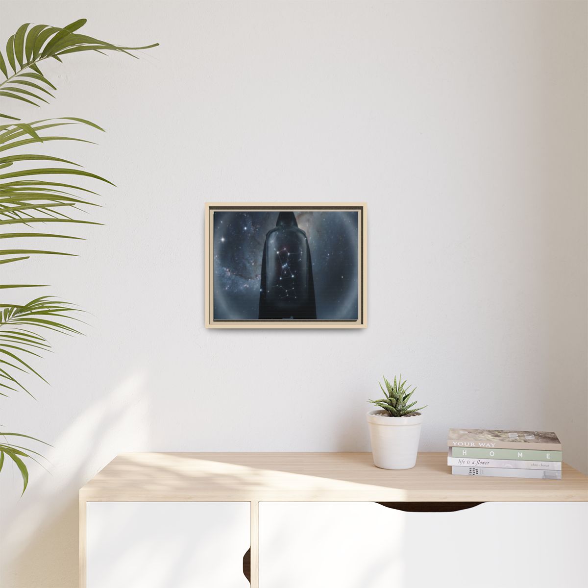 Matte Canvas, Framed - Cosmic Sentinel Orion Constellation...