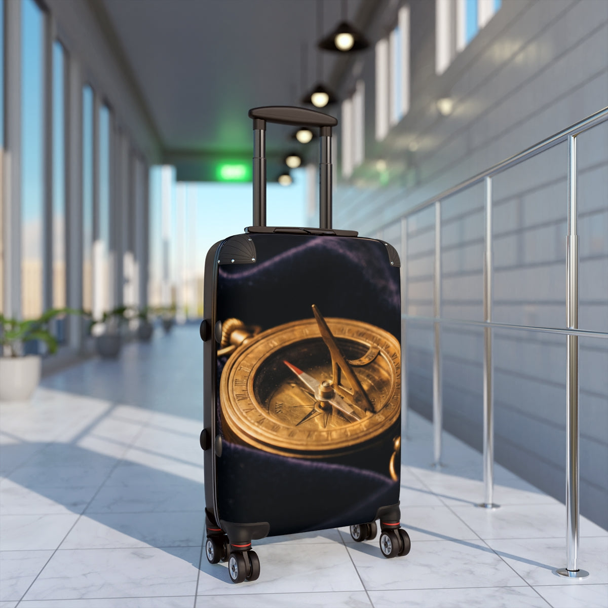 Vintage Brass Sundial Compass Suitcase