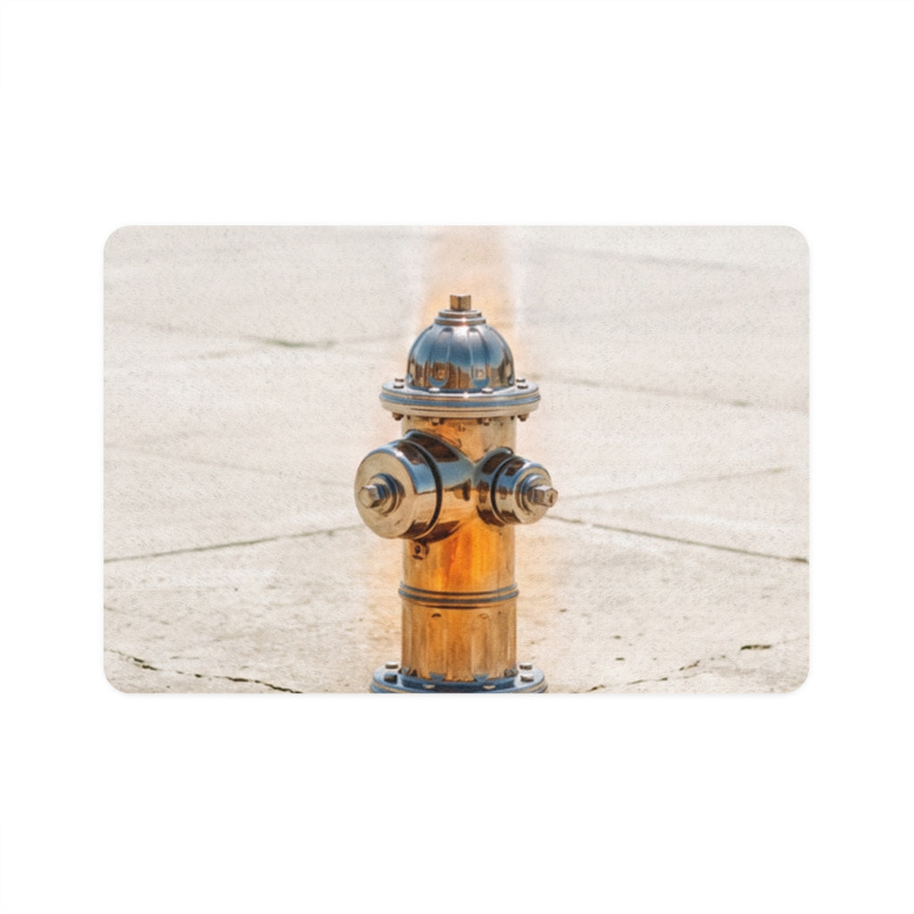 Pet Food Mat (12x18) - Golden Fire Hydrant | Echovira...