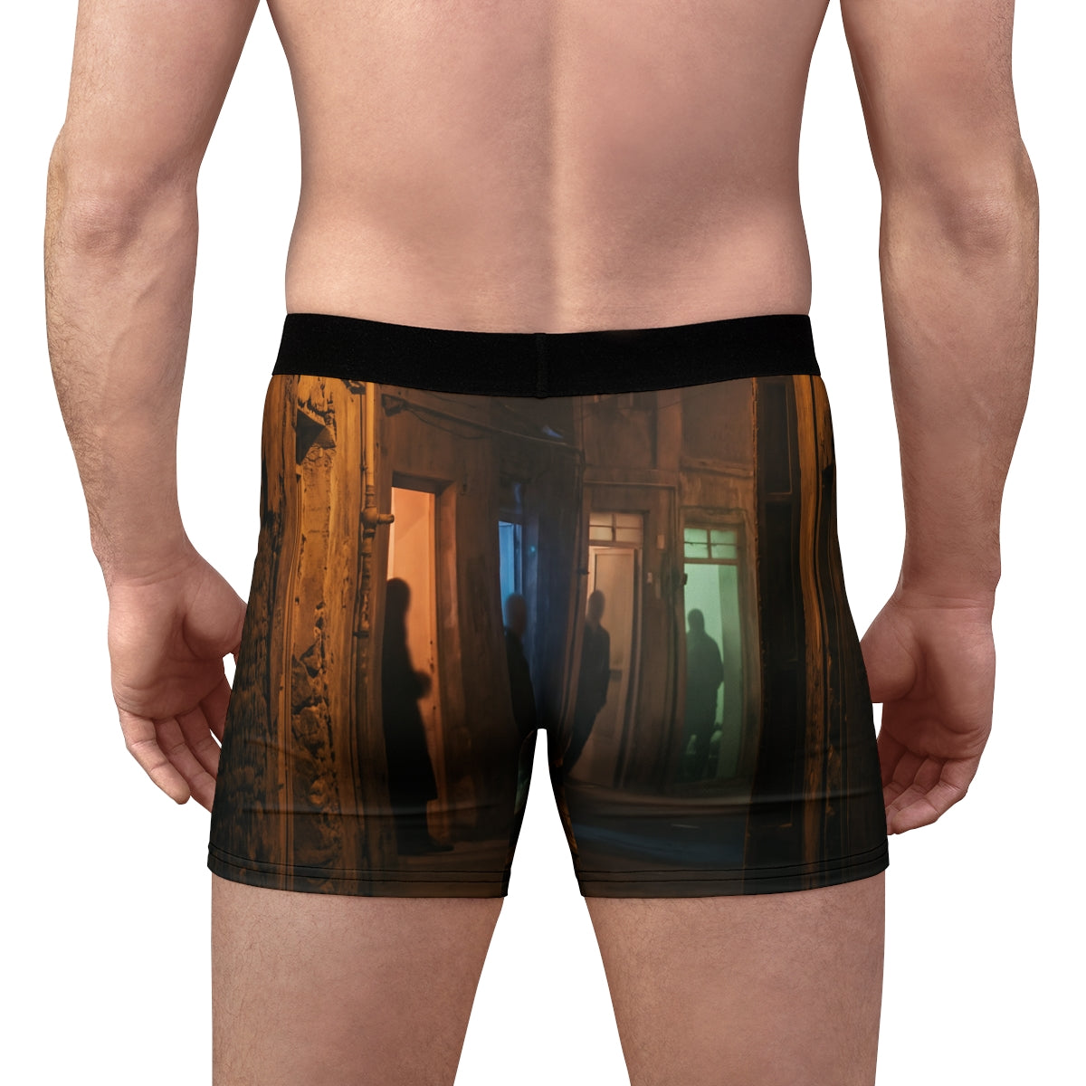 Men's Boxer Briefs - Shadowed Alleyway Mystery Art Print |...