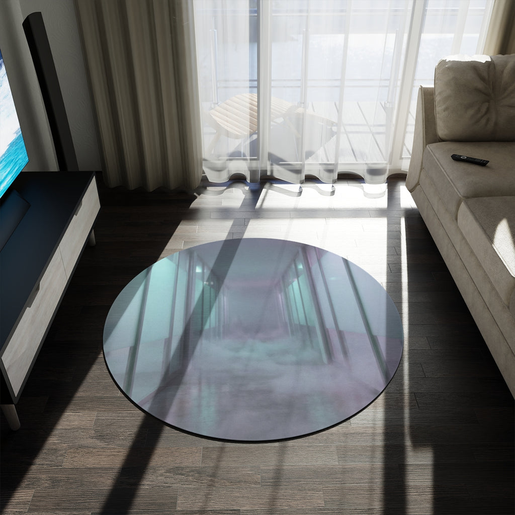 Round Rug - Ethereal Void Corridor | Echovira Gallery