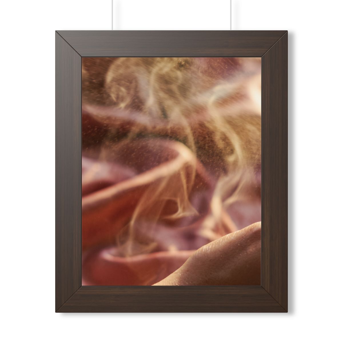 Framed Vertical Poster - Golden Mist Perfume Ritual Art —......