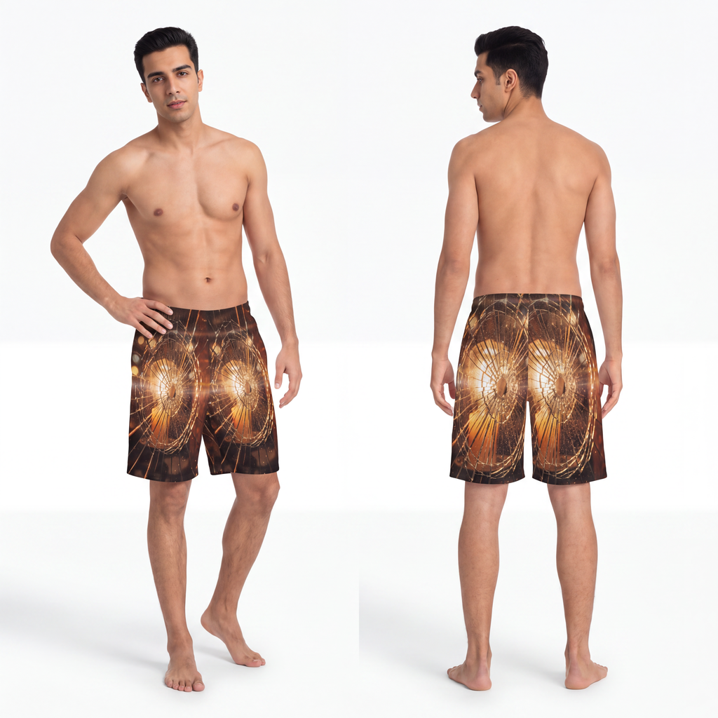 Men's Board Shorts - Shattered Amber Light | Echovira...