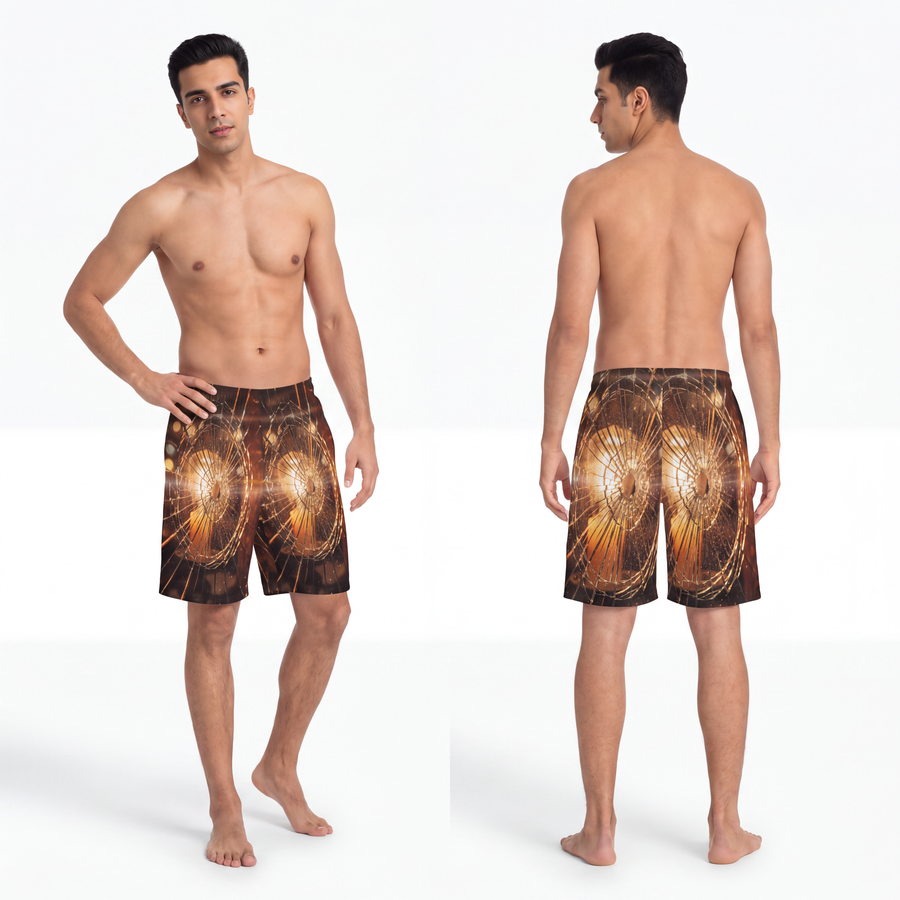 Men's Board Shorts - Shattered Amber Light