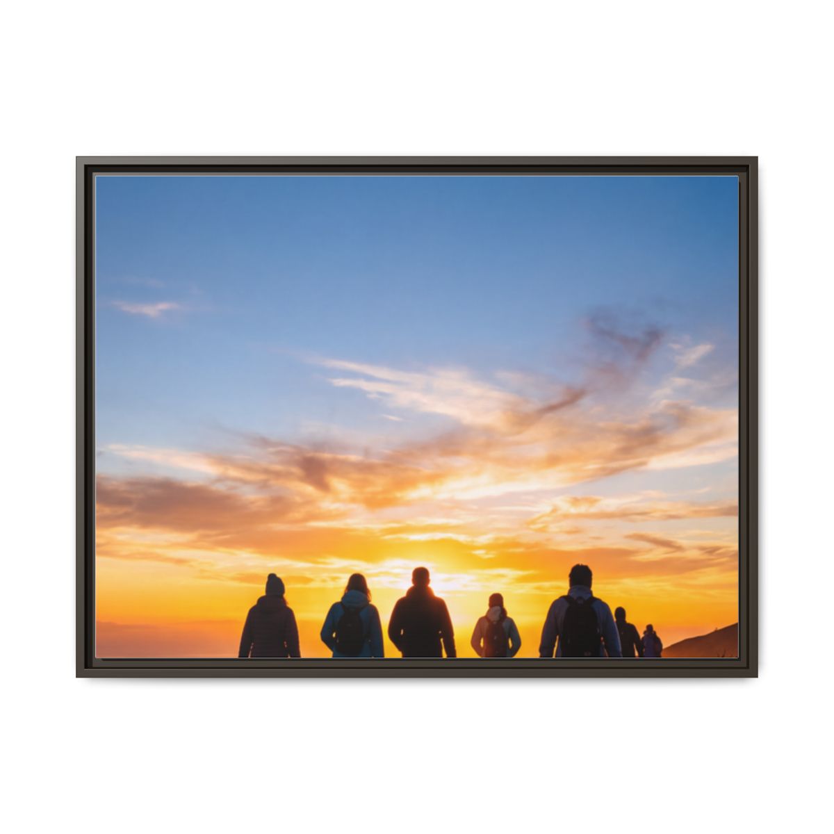 Framed Canvas - Sunset Silhouette — Espresso / 1.25"