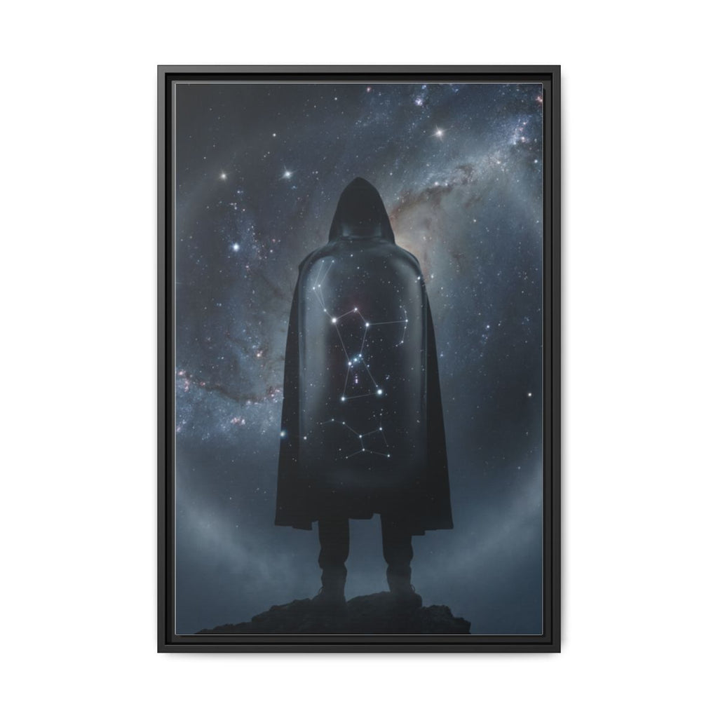 Framed Matte Canvas - Cosmic Sentinel — Black / 1.25" (8×10, 9×12, 11×14, 12×16, 10×20, 12×18, 16×20, 16×24, 18×24, 12×36, 20×24, 16×32, 20×30, 24×30, 24×32, 16×48, 24×36, 24×48, 30×40, 20×60, 32×48, 30×60 & 40×60)