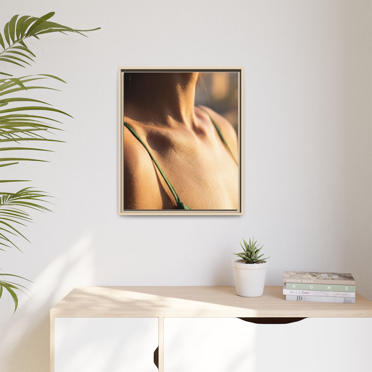 Golden Hour Matte Canvas - Framed Sunset Wall Art — Natural...