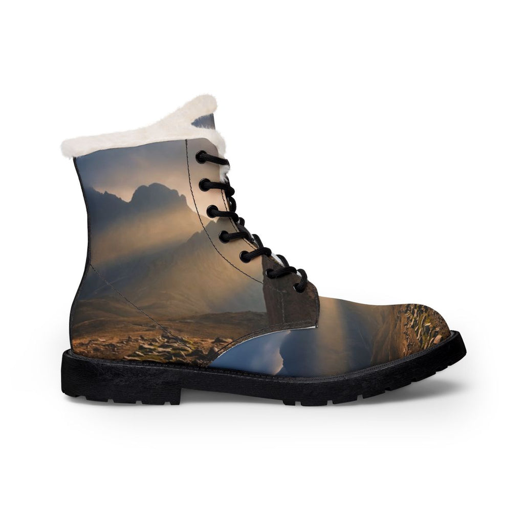 Women's Fur and Leather Boots - Mystic Monolith Ancient... |...