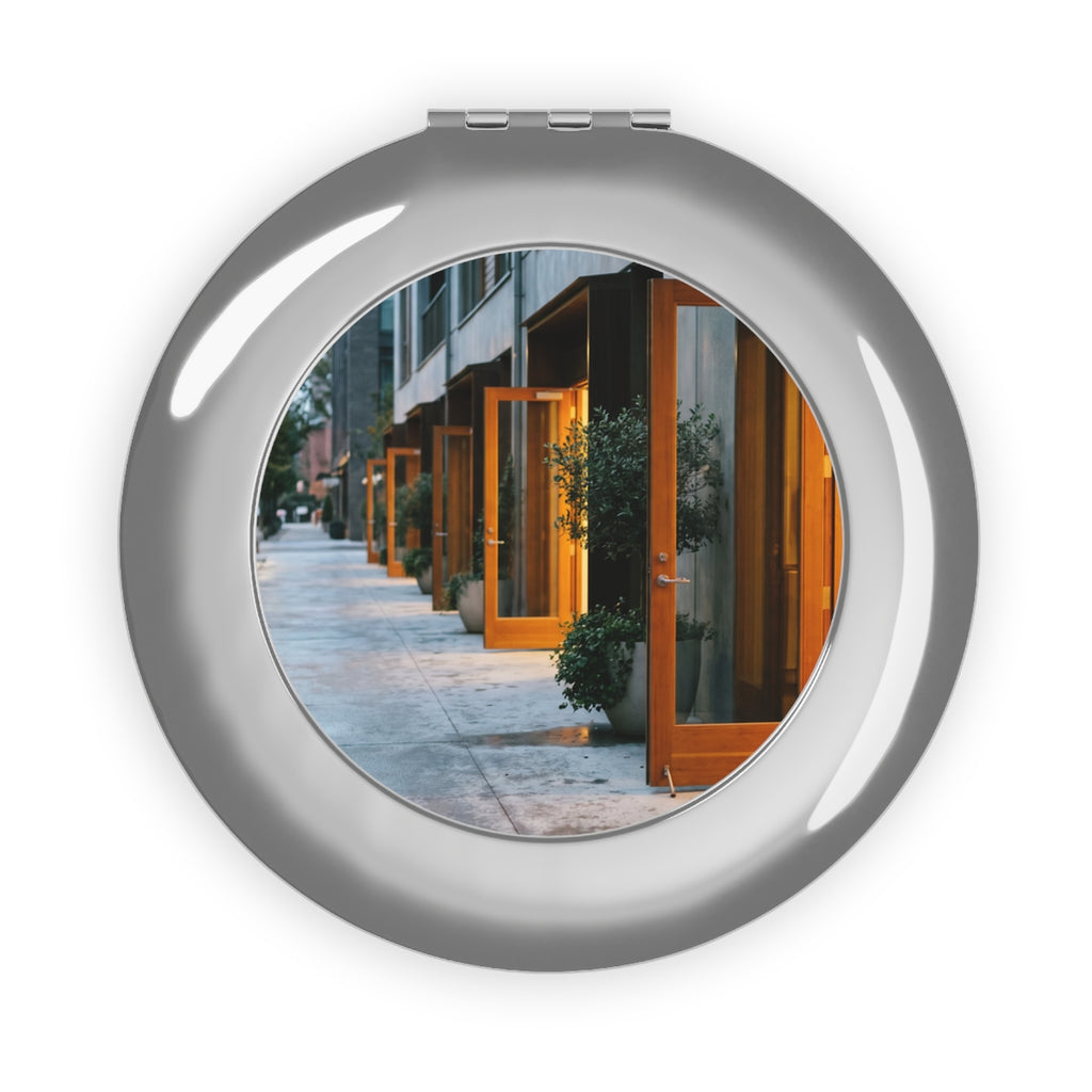 Compact Travel Mirror - Twilight Walkway | Echovira Gallery