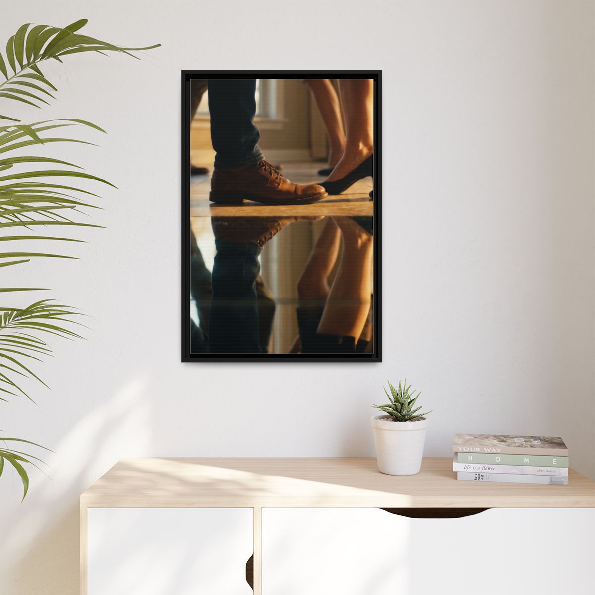 Matte Canvas, Framed - Golden Hour Reflections Cinematic Art...
