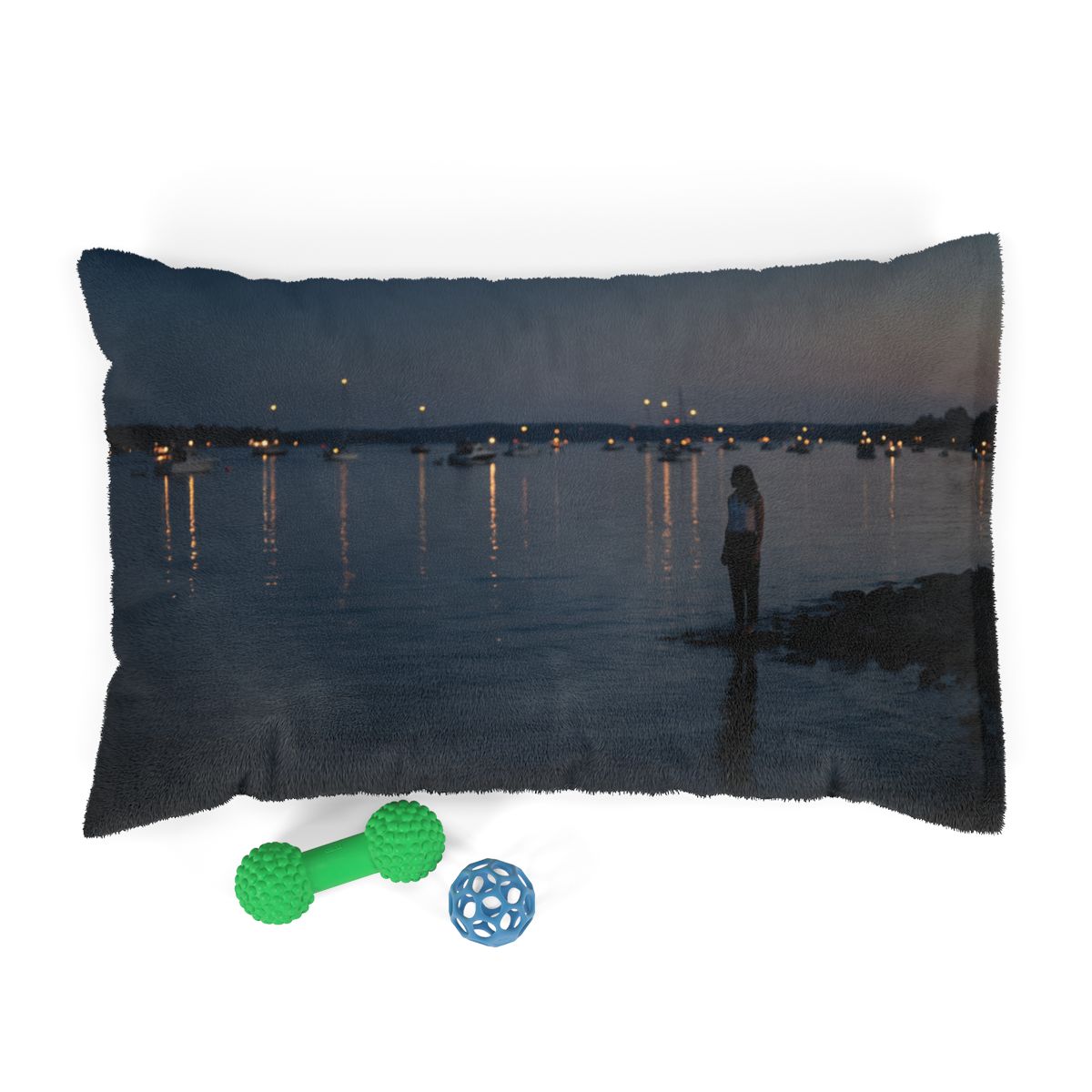 Pet Bed - Coastal Twilight Harbor | Echovira Gallery