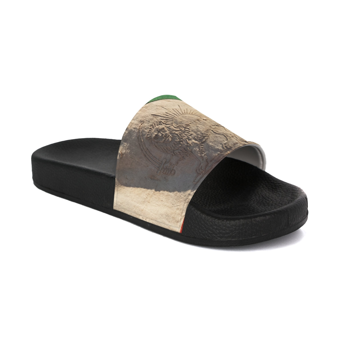 Women's Slide Sandals - Vintage Persian Lion and Sun Flag......