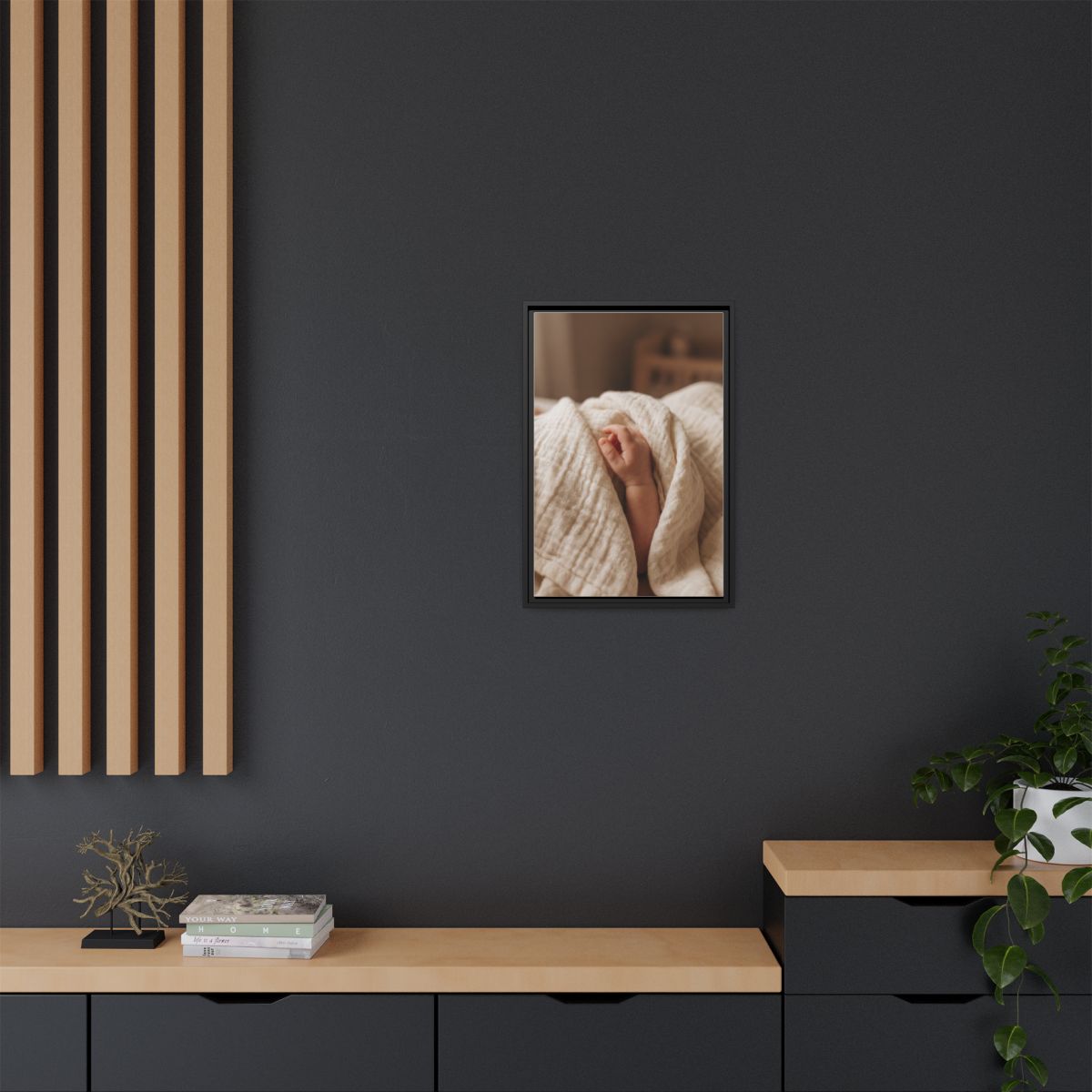 Framed Matte Canvas - Neutral Nursery — Black / 1.25"