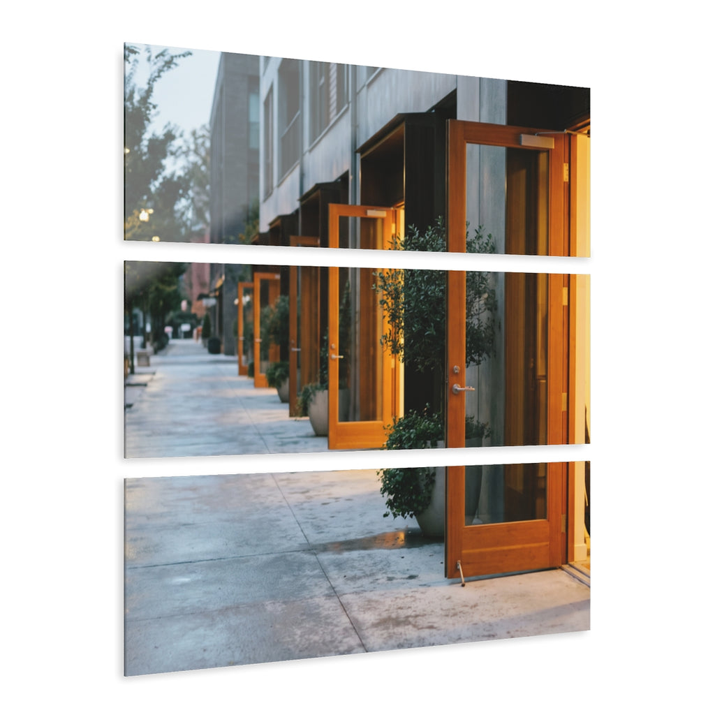 Acrylic Prints Triptych - Twilight Promenade — Landscape |...