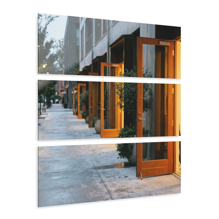 Acrylic Prints Triptych - Twilight Promenade — Landscape