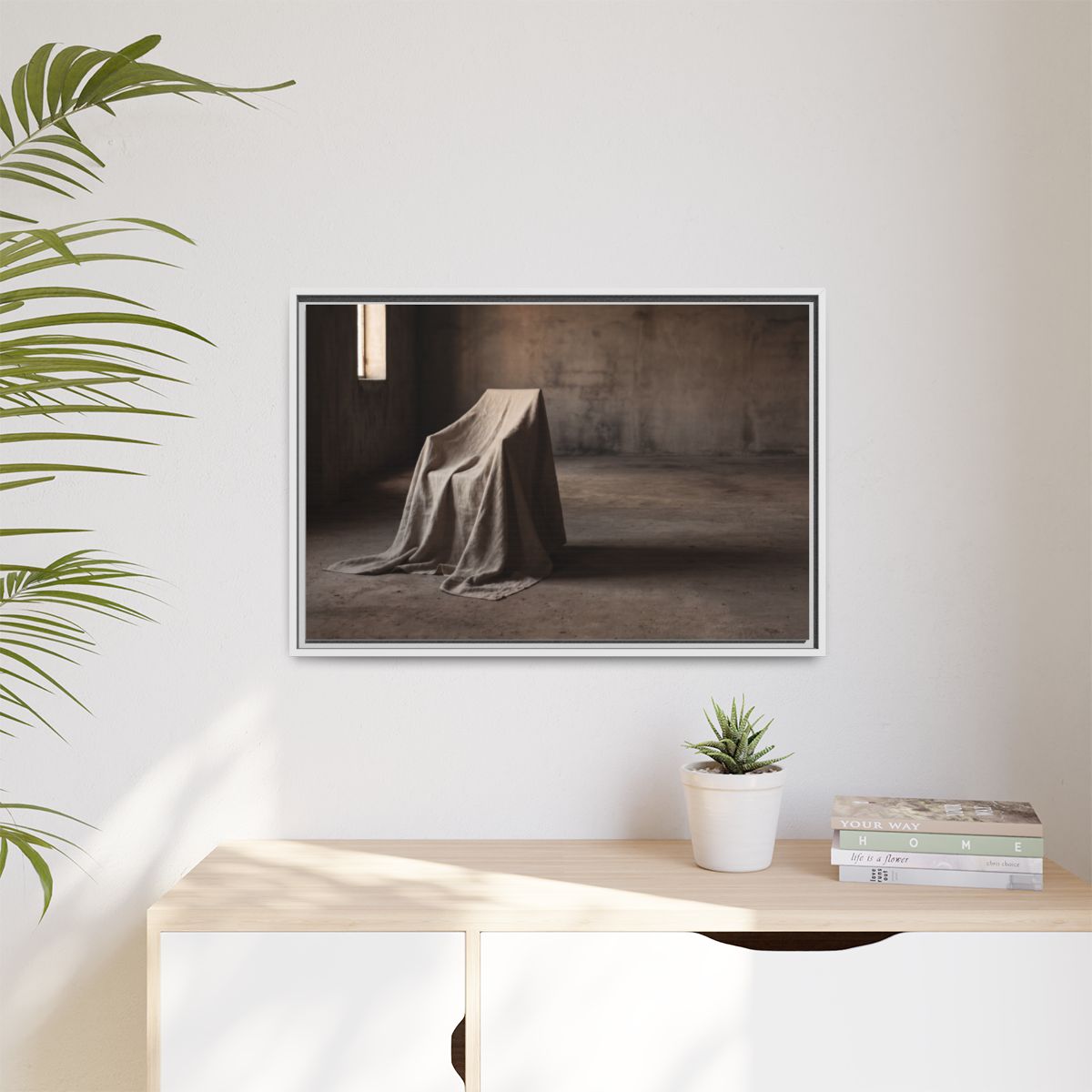 Matte Canvas, Framed - Draped Silence Still Life Art... |...