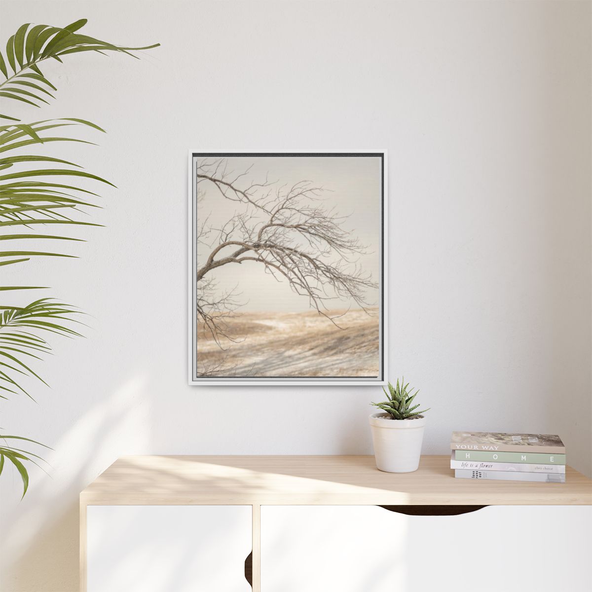 Matte Canvas, Framed - Winter Branch Solitude Landscape —......