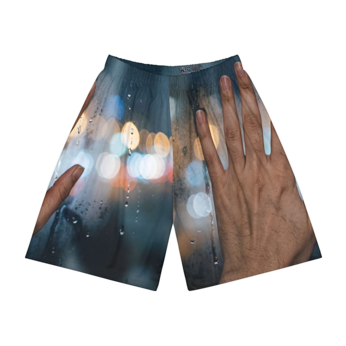 Men's Sports Shorts with Rainy City Bokeh Art