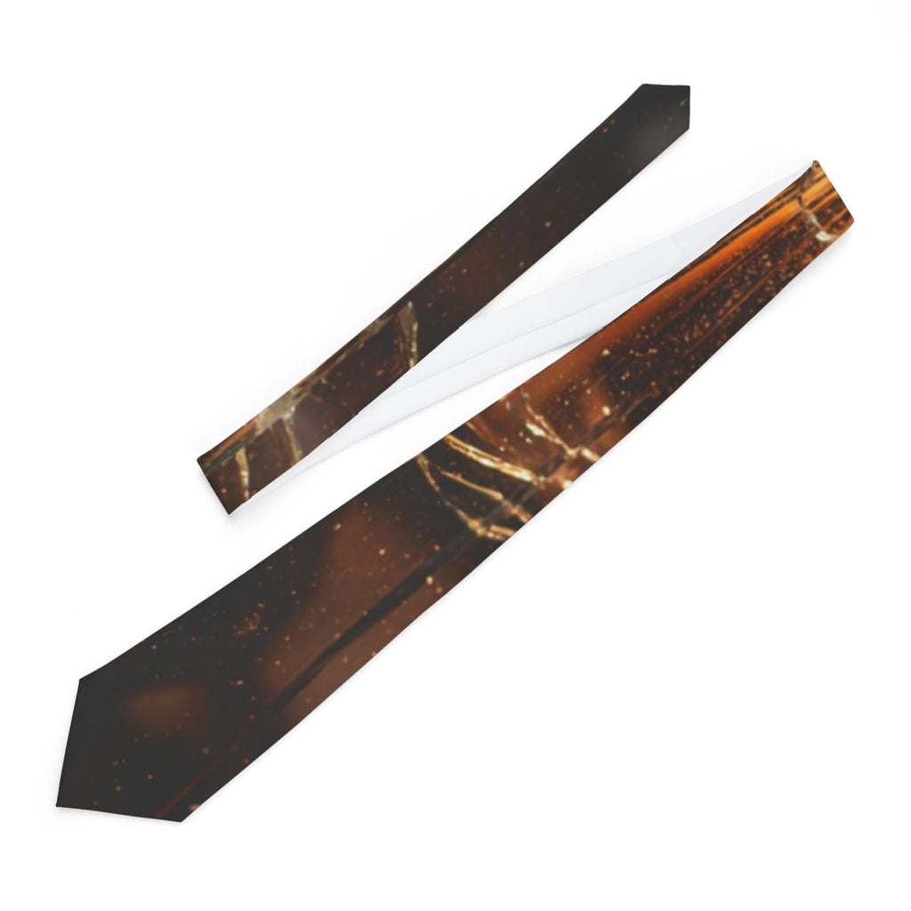 Necktie - Shattered Amber Glow Glass Art | Echovira Gallery
