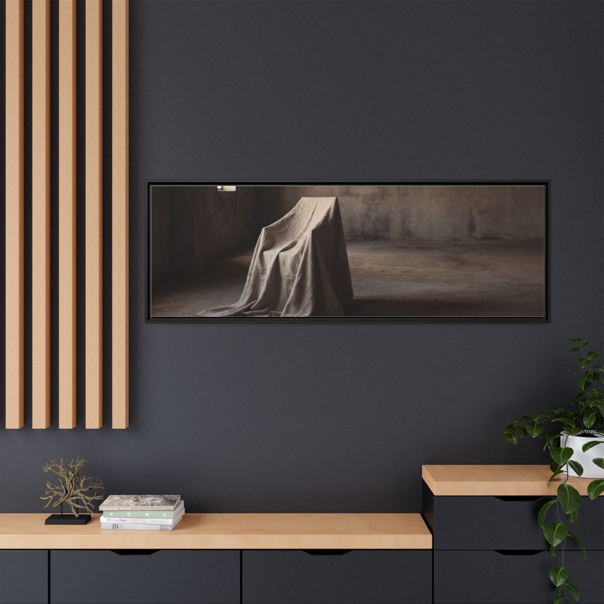 Framed Matte Canvas - Wabi-Sabi Silhouette Art — Black / 1.25"
