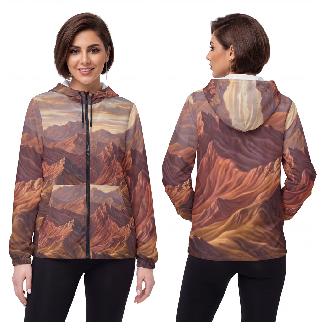 Desert Sunset Windbreaker Jacket for Women